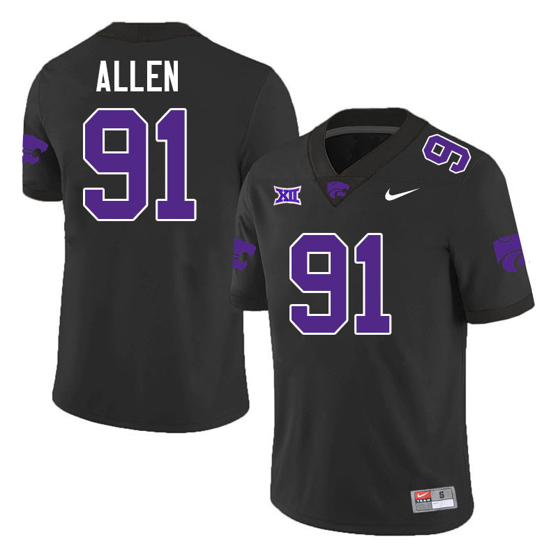 Jordan Allen Kansas State Jersey,Kansas State Wildcats #91 Jordan Allen Football Jersey-Black